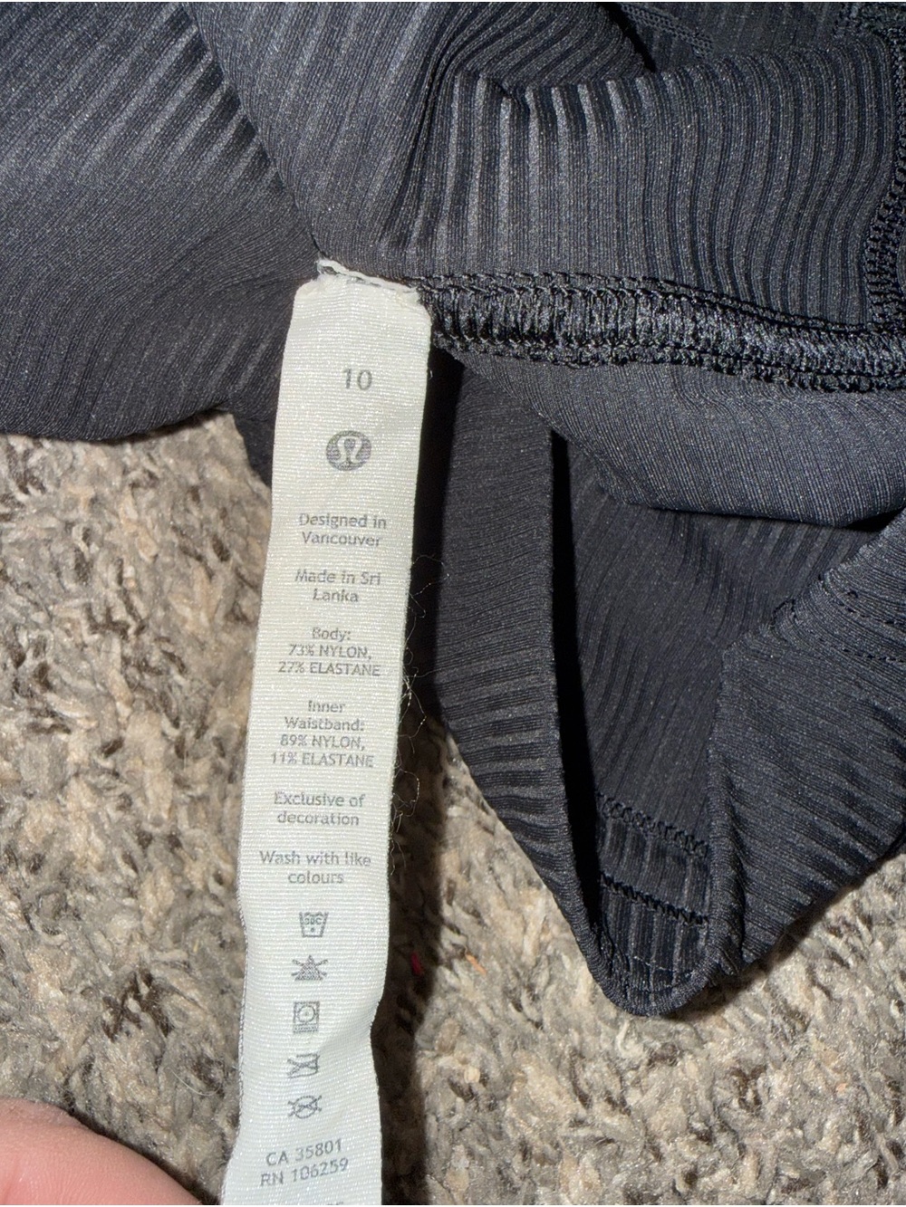 Lululemon Base Pace Ribbed High Rise Short 6 Inch Black Size 10 - Picture 3 of 4